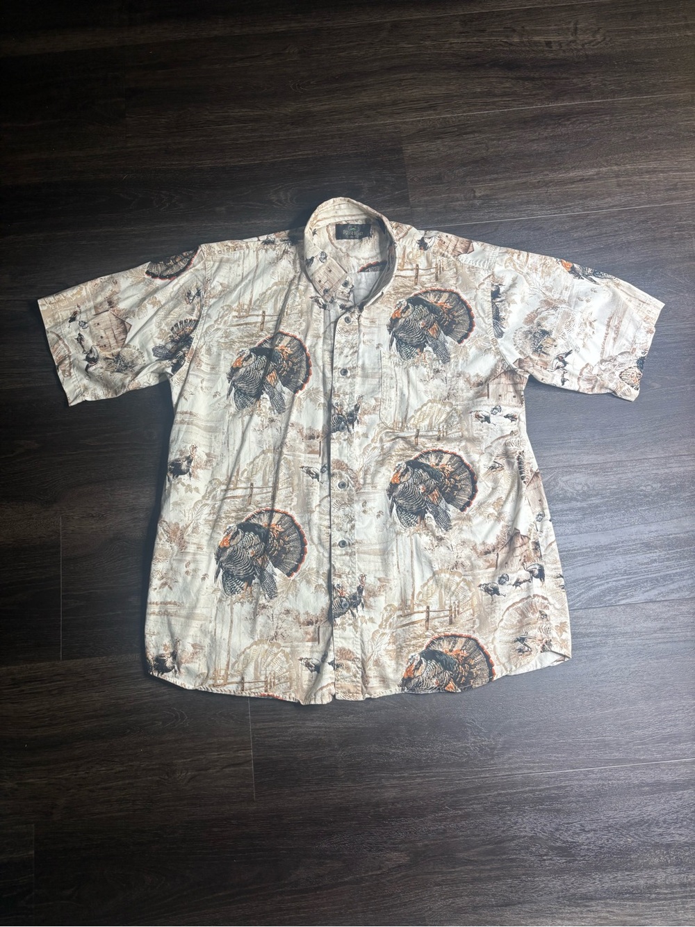 Red Head Turkey AOP Button Down Shirt Size XL
